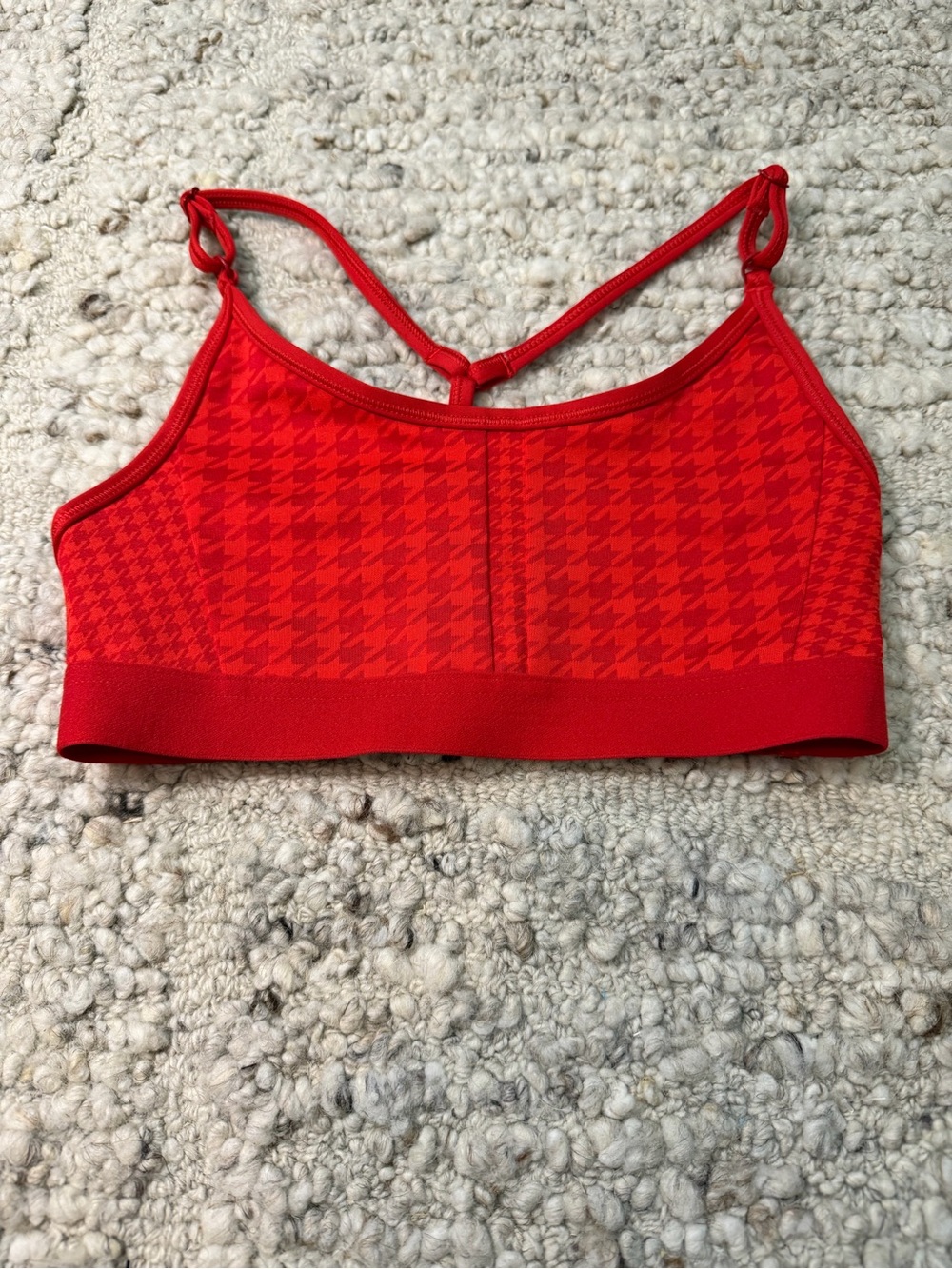 Nike Red Houndstooth Seamless Sports Bra